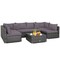 Costway 7PCS Patio Rattan Furniture Set Sectional Sofa Cushioned Garden Gray